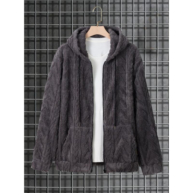 New Style Men's Casual Hooded Sweatshirt Autumn and Winter Loose Knitted Sweater Jacket