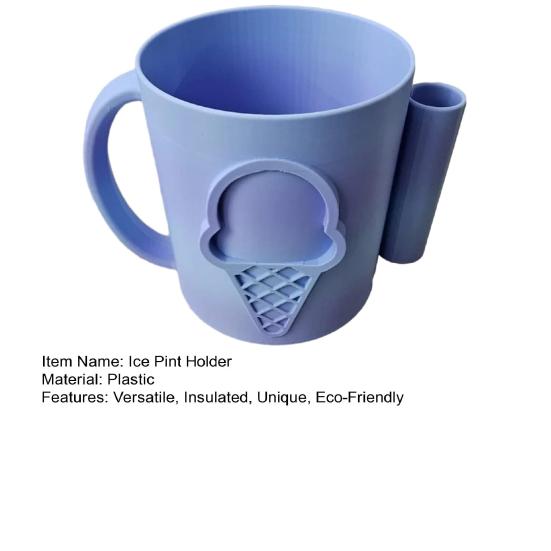 Držák na pintu zmrzliny s otvorem na lžičku Izolované návleky na pintu zmrzliny Opakovaně použitelný víceúčelový 16oz chladič nádob na smetanovou sodu plechovky od piva