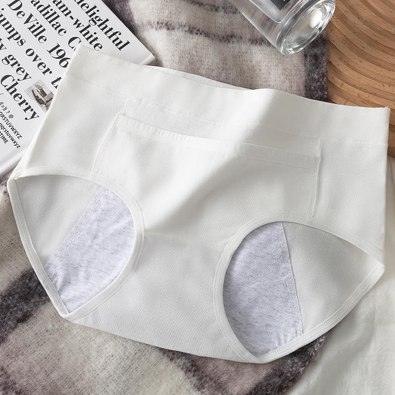 Women's Leak-Proof Pure Cotton Menstrual Panty with Antibacterial Crotch and Pocket Warmer