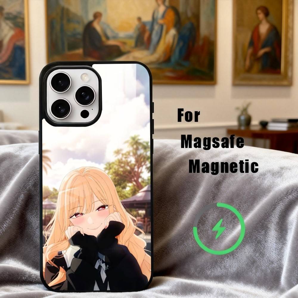 Custodia per Telefono Marin Kitagawa My Dress Up Darling Per iPhone17,16,15,14,13,12,11 Plus,Pro Max Magnetica Per Ricarica Wireless Magsafe