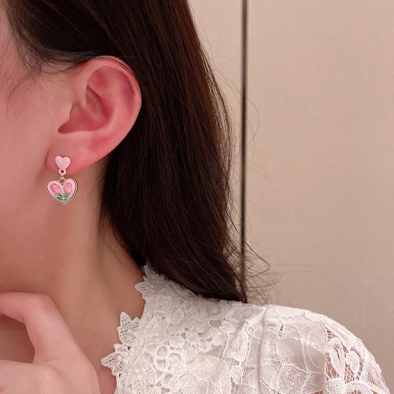 S925 Silber Tulpenblumen Ohrringe - Niedlicher & Trendiger Frühling/Sommer 2024 Stil für Frauen