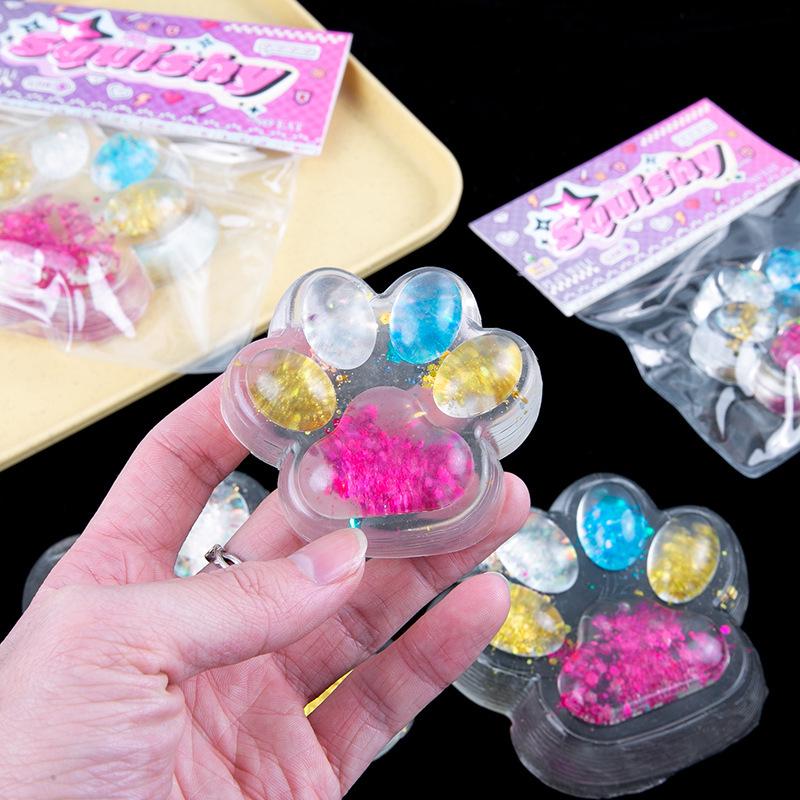 Xiaohongshu's Trendy Transparent Cat Paw Stress Squeeze Toy for Kids