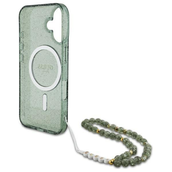 Etui Do iPhone 16 Plus Guess Hardcase Glitter Pearl MagSafe