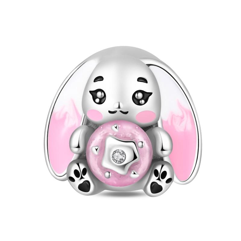 New 925 Silver Lucky Zoo Cat Dog Rabbit Fox Charms Bead For Women Fit Bracelet DIY Birthday Party Jewelry Gift
