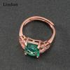 Lindon Classic Copper Alloy Zircon Ring Ladies Jewelry Wedding Promise Party Gift