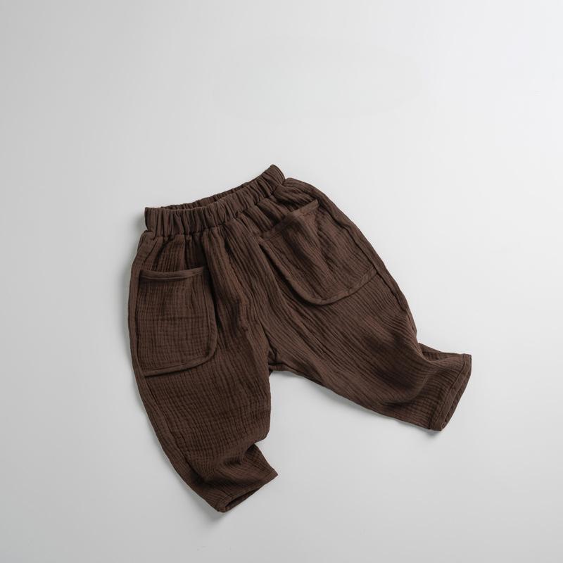 

Морковные брюки для мальчиков и девочек Свободные Повседневные Стильные Универсальные Модные Лесные Длинные брюки Водные Брюки для сна 120 коричневый