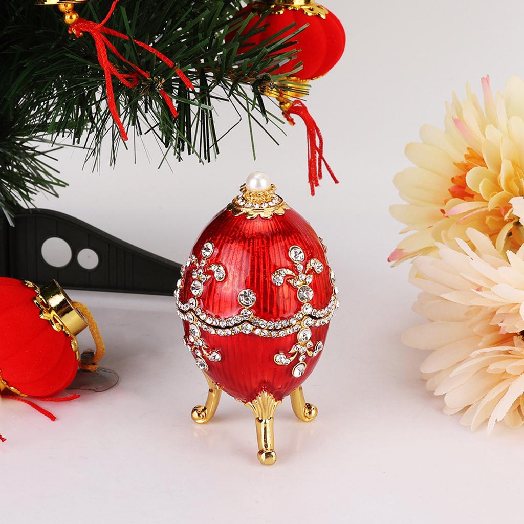 Shiny Diamonds Easter Egg Metal Crafts Home Desktop Decor Jewelry Box Gifts
