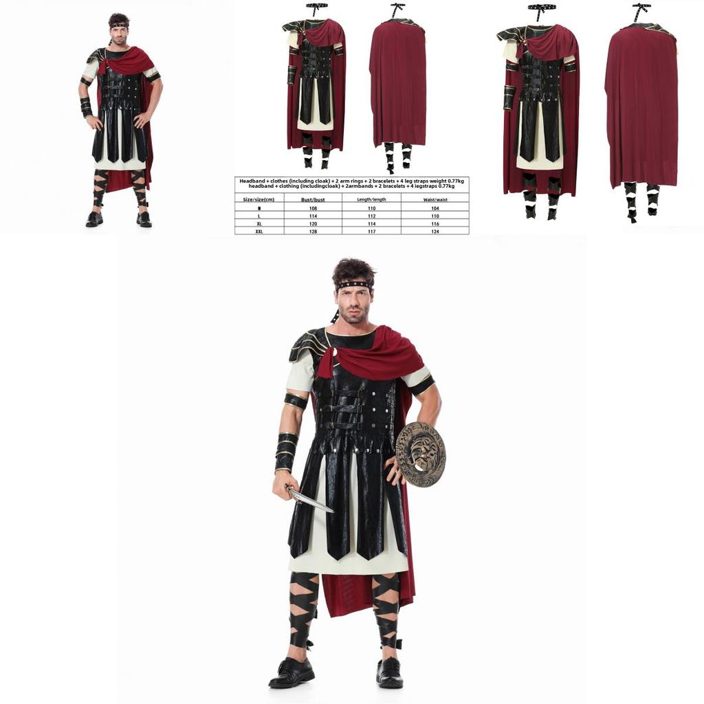 Halloween Roman Warrior Costume For Stage Performances With Cotton Blend Fabric