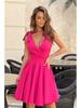 2024 European & American Women's Summer Bowknot V-neck High-waisted Dress