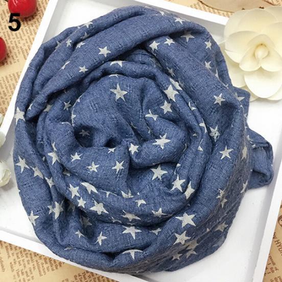 Girl's Kids Star Pentagram Warm Shawl Autumn Winter Gift Wraps Stole Soft Scarf