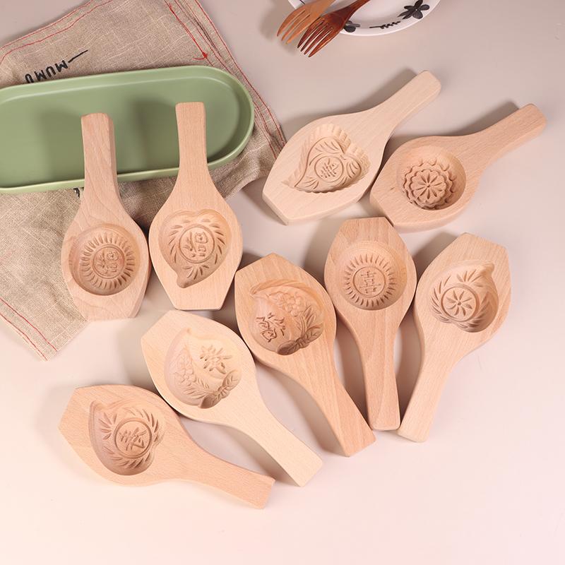 Manual Diy Wooden Steamed Bread Mold Moon Cake Fruit Biscuits Pasta Bag Steamed Stuffed Bun Tool Household Baking Artifact