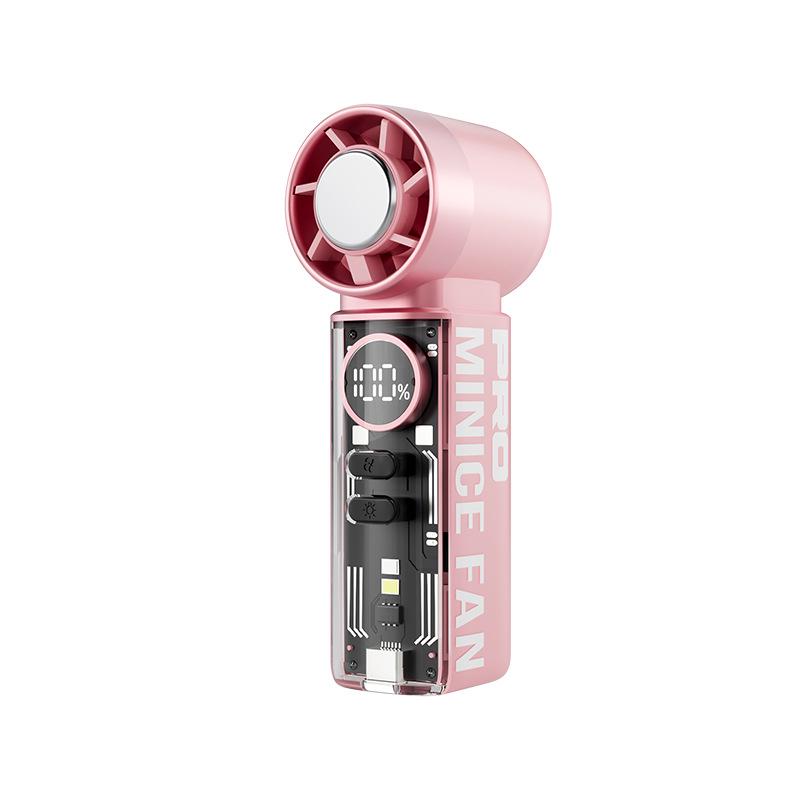 26-Year Cross-Border High-Speed Cooling Portable Handheld Turbine Fan with Ice Pack - Transparent Mini Fan for Outdoor Use 3000mAh