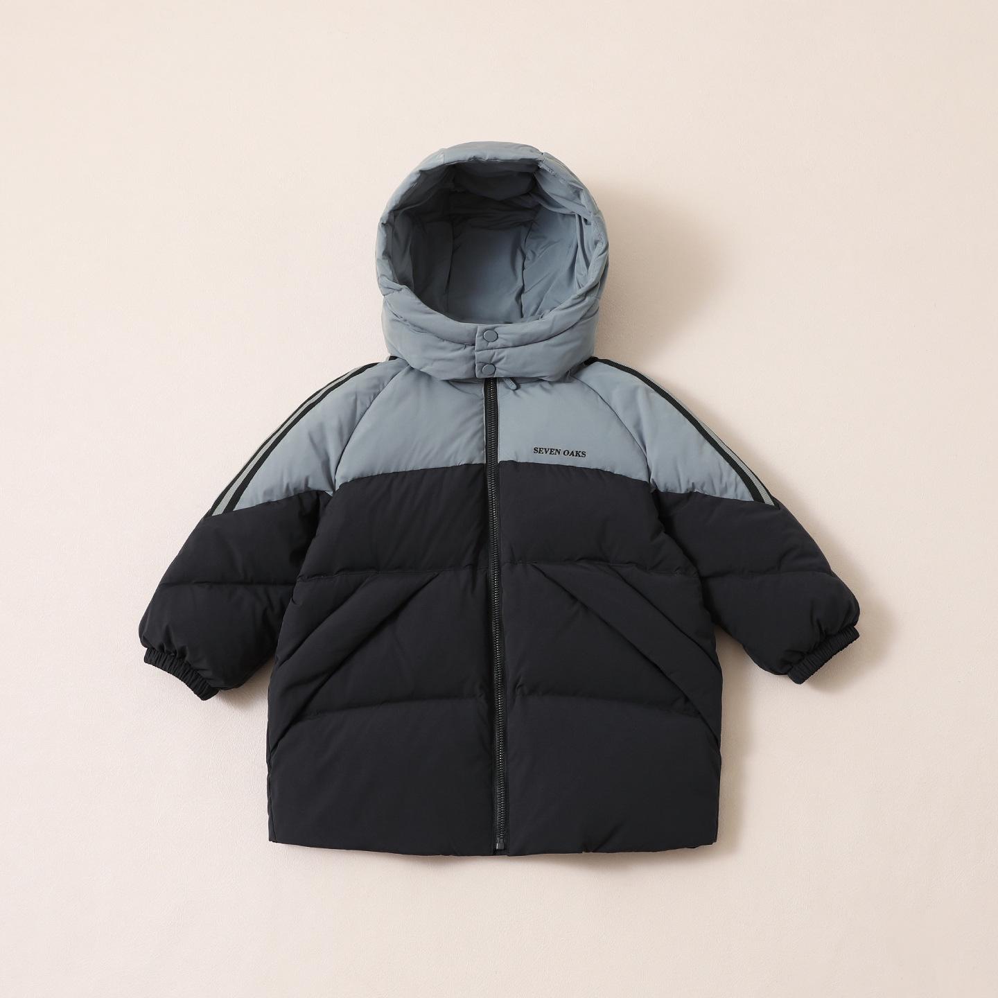 

Boys Mid-Length Down Jacket 2025 Winter - New Style for Infants, Toddlers, & Youth 110 cm темно-сірий
