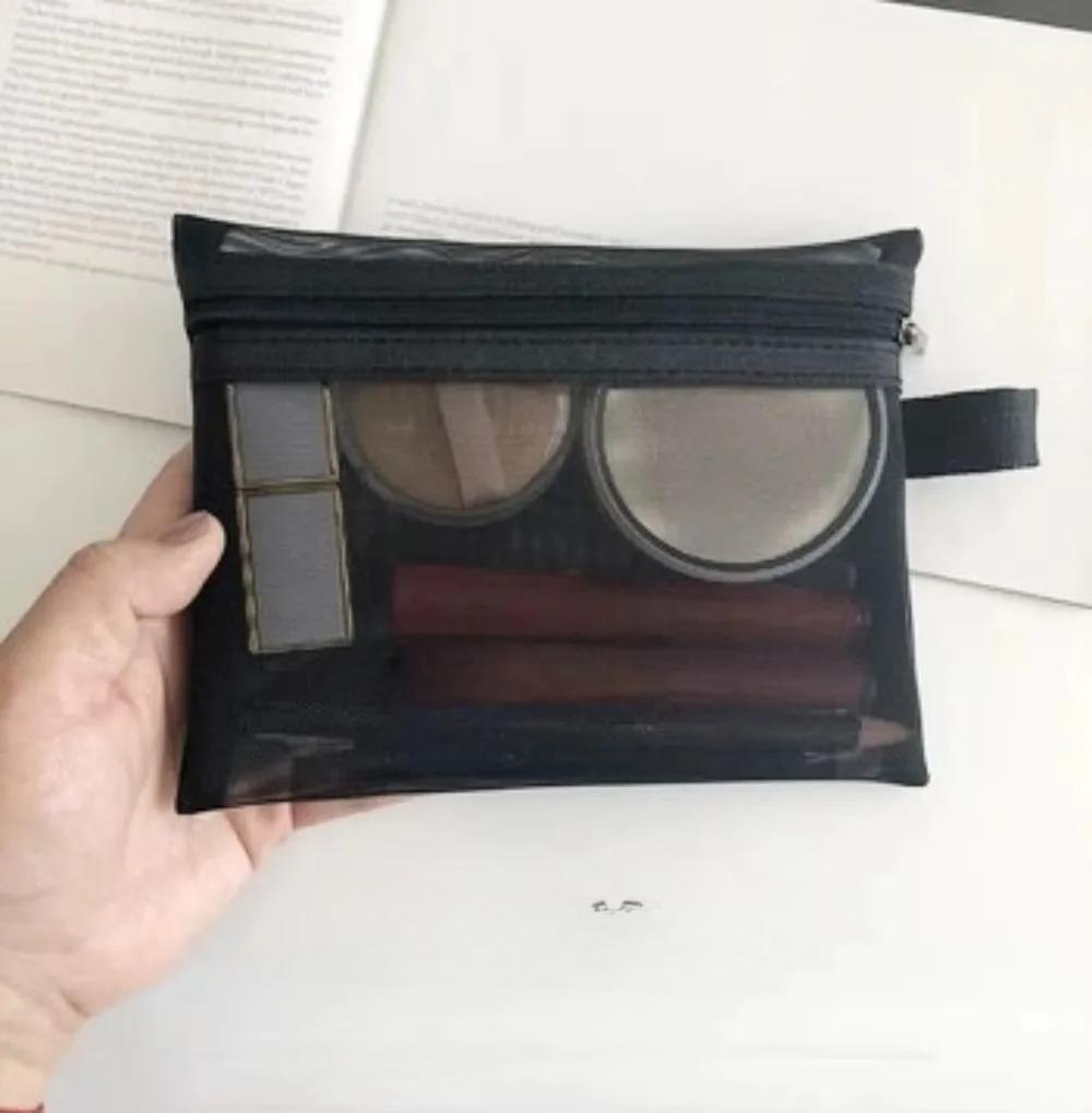 Mesh Cosmetic Bag Travel Storage Makeup Bag Organizer Female Make Up Pouch Portable Small Large Toiletry Beauty Case