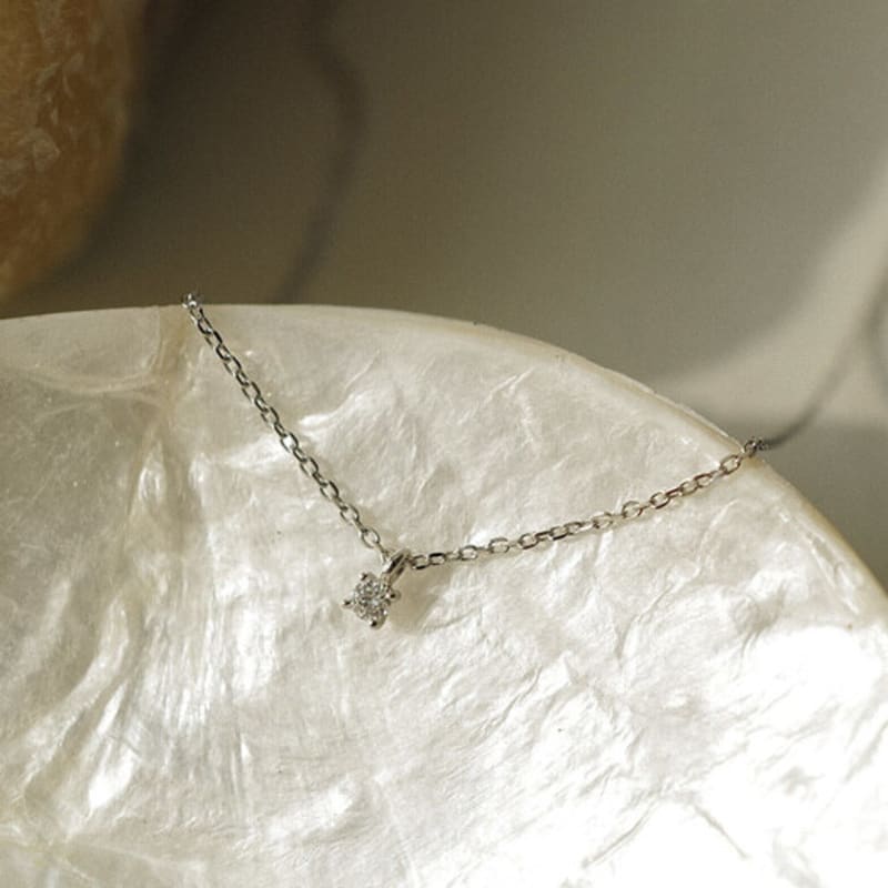 

sonryu 14k 4-prong 2mm diamond necklace yellow gold