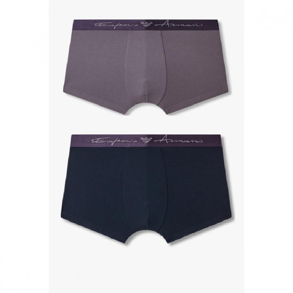 Emporio Armani Мужские S curSive Логотип Полосы ящики Набор 0815112024 0815112026 S(95)