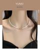 Luxurious Minimalist Pearl & Metal Choker Necklace for Women - Summer 2025 Trend