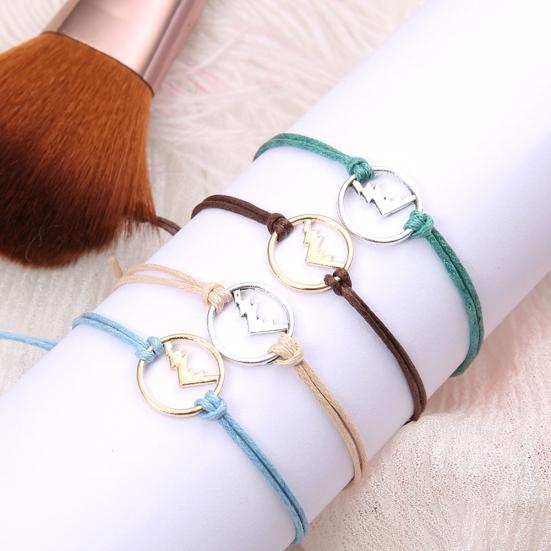 4Pcs/Set Boho Women Multicolor Multilayer Hollow Mountain Charm Bracelet Jewelry