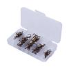 50pcs Box Fishing Hook Sharpened Treble Hook 5 Sizes 2 4 6 8 10 Fishhook Tackle Brown