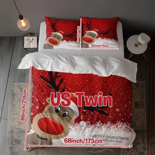 Comforter Christmas Elk Christmas Elk Background Theme Suitable For Children Kids Adults Warm Soft And Breathable