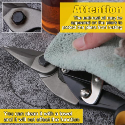 INJOYTEC Metal Scissors, Double-Powered, Straight Type, Powerful, Straight Blade, All-Purpose, for Sheet Metal, Cardboard, Cardboard, and Bulky Waste