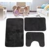 3 Pieces Toilet Mat Set Non Slip Water Absorbent Washable Bathroom U Shaped Toilet Rug Set for Home Toilet Training