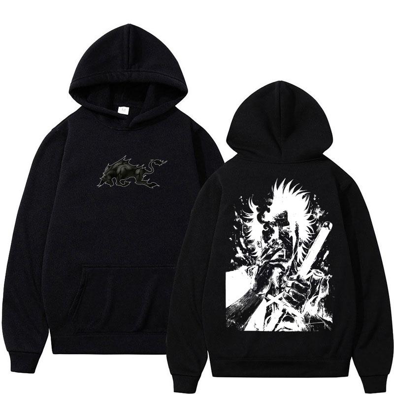 Japon Anime Black Clover Yami Sukehiro Sweats à capuche Harajuku Vintage Manga Sweatshirt Homme Polaire Lâche Décontracté Survêtement Streetwear