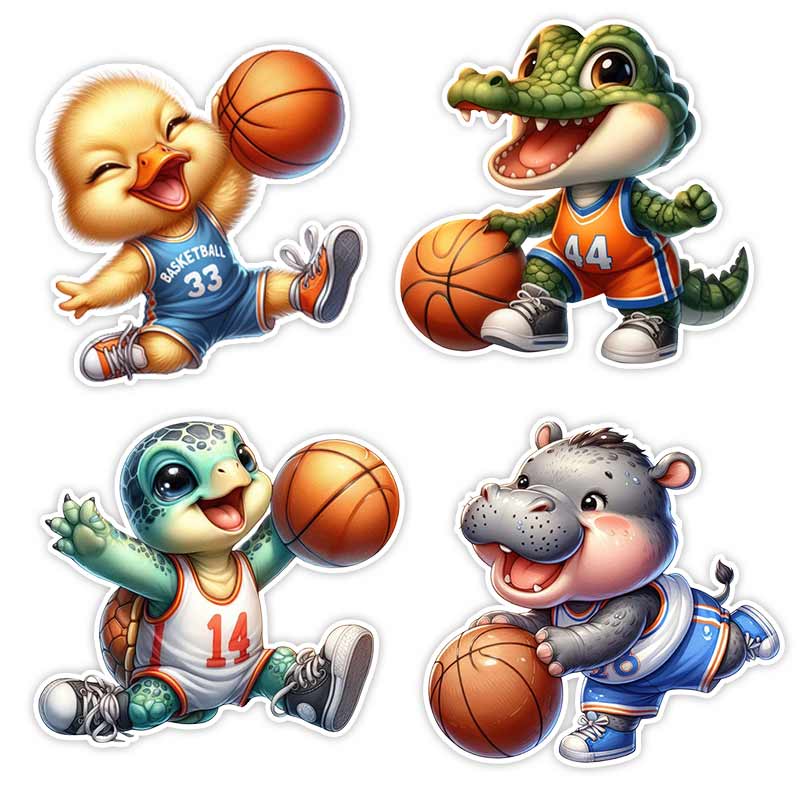 Car Sticker Animal Playing Basketball Waterproof Vinyl Decals Auto Body Window Bumper Decor Motorcycle Helmet Stickers TM217
