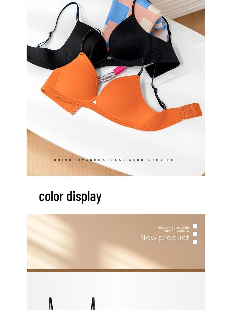 Seamless Push-Up Wire-Free Bra for Small Busts: Side Support, Anti-Sag, Sexy Thin Straps, Comfortable Fit