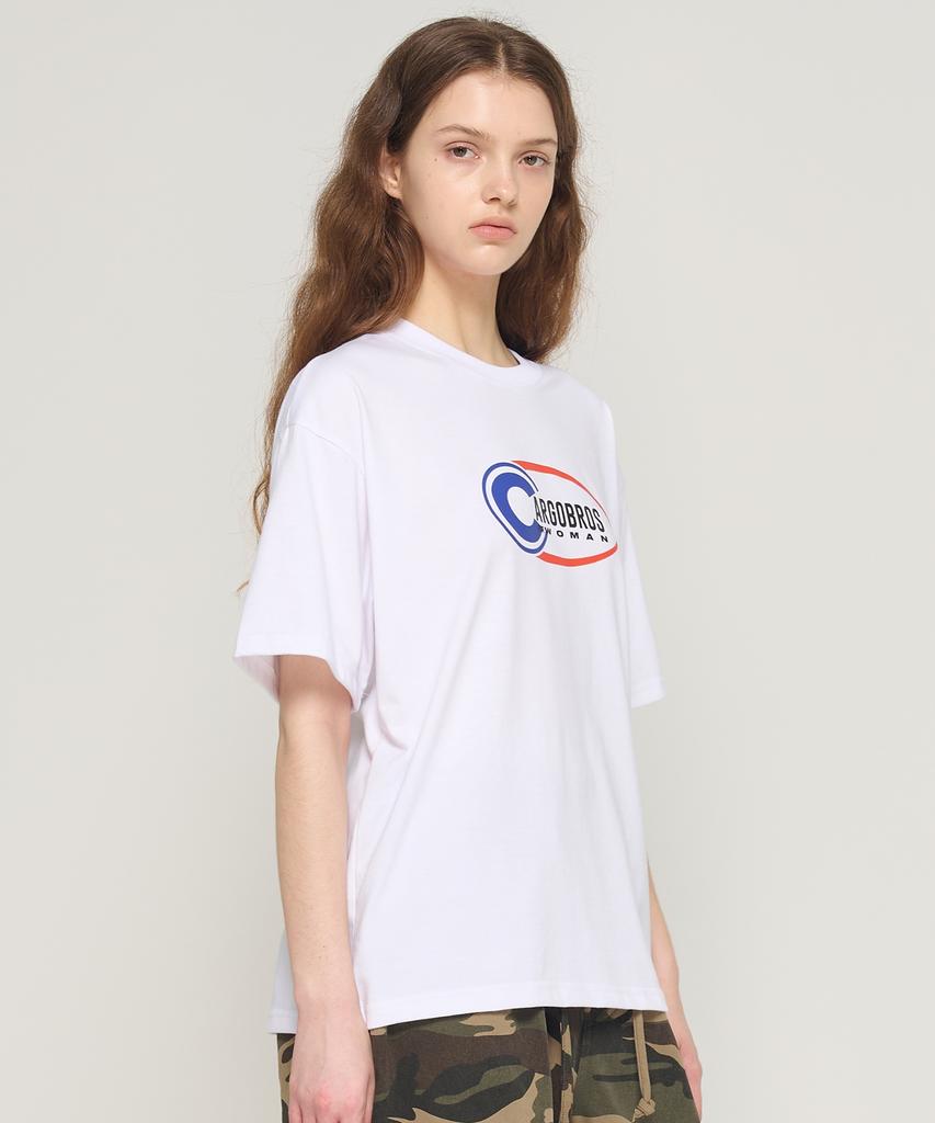 CARGOBROS FOR WOMAN C Circle Short Sleeve T-Shirt (White)