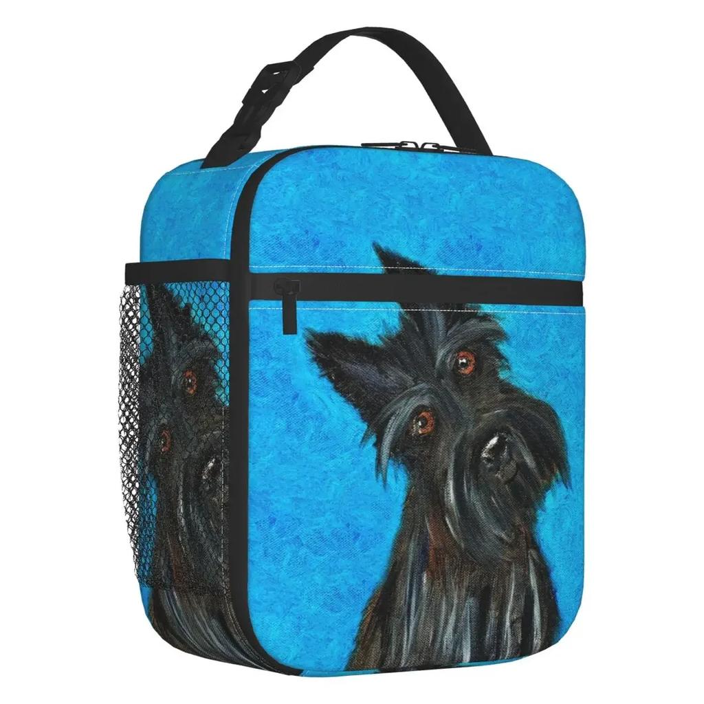 Vintage Scottish Terrier Dog Insulated Lunch Bag for Work School Scottie Pet Lover Leakproof Cooler Thermal Lunch Box Women Kids