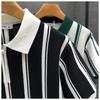 Men S Striped Short Sleeve Polo Shirt Business Casual Summer