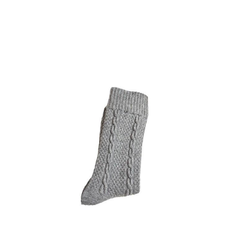 Women's Fleece-Lined Wool Socks - Warm Cable Knit Mid-Calf Slouch Socks for Autumn/Winter Postpartum or Floor Use