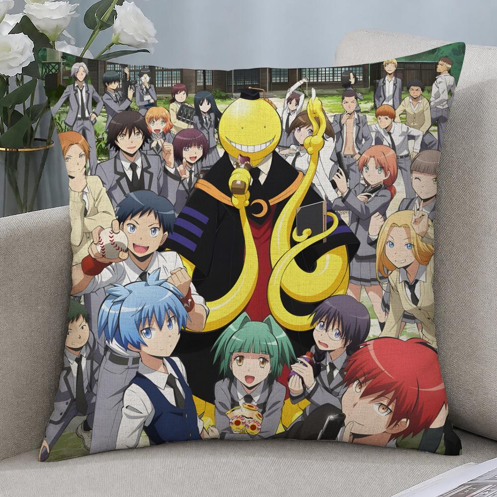 Anime Assassination Classroom Cushion Cover Cushion Covers Natural Linen Breathable Sofa Bedroom Decor Pillowcase