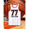 White #77 Basketball Jersey, Men's American-Style Basketball Vest for Competition, Spring/Summer Training and Game Uniform