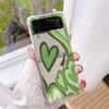 Love Heart Pattern Luxury Case For Samsung Galaxy Z Flip 3 4 5g Funda Z Flip3 Clear Pc Hard Shockproof Back Phone Coque Shell