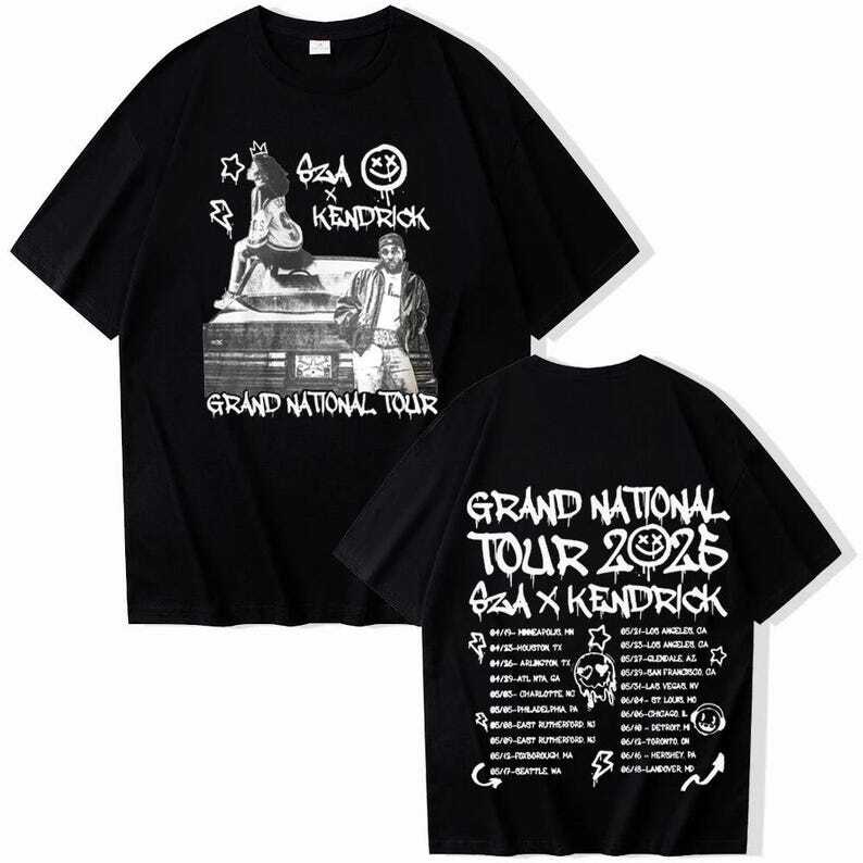 Kendrick Lamar & Sza 2025 Tour T-Shirt Hip Hop Concert Tee Unisex T-Shirt