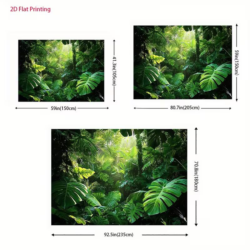 2D Monstera and Palm Leaf Forest Backdrop Photography Background Banner