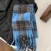 Maillard Style Brown Imitation Cashmere Scarf for Women Winter High End Tassel Mohair Thickened Scarf Student New Style