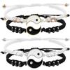 Jewelry Set Tai Chi Couple Bracelet Black White Rope Adjustable Chain Set Simple Style Daily Wear Friendship Jewelry Gift