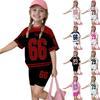 Kids Boys Girls Sportswear Set Short Sleeve Crew Neck T-Shirt and Shorts Outfit with Number Print Casual Summer Clothing for Children