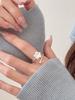 Elegant Frosted Texture Floral Bloom Adjustable Rings For Women Girl Fashion New Jewelry Gift Party Wedding anillos