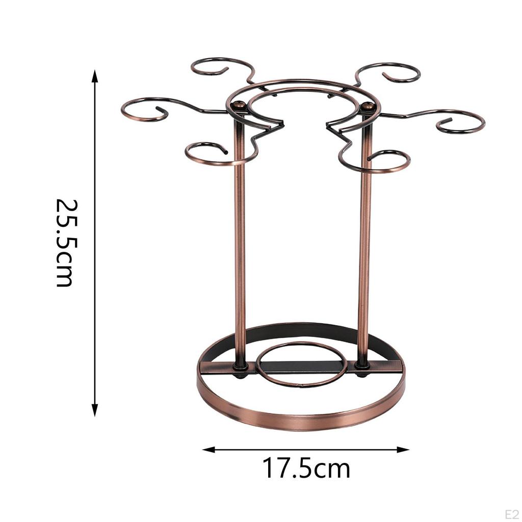 Βάση Ποτηριών Πάγκου Ρακ Αποθήκευσης Ποτηριών με 6 Γάντζους Δημιουργικό Ποτήρι Ποτού
