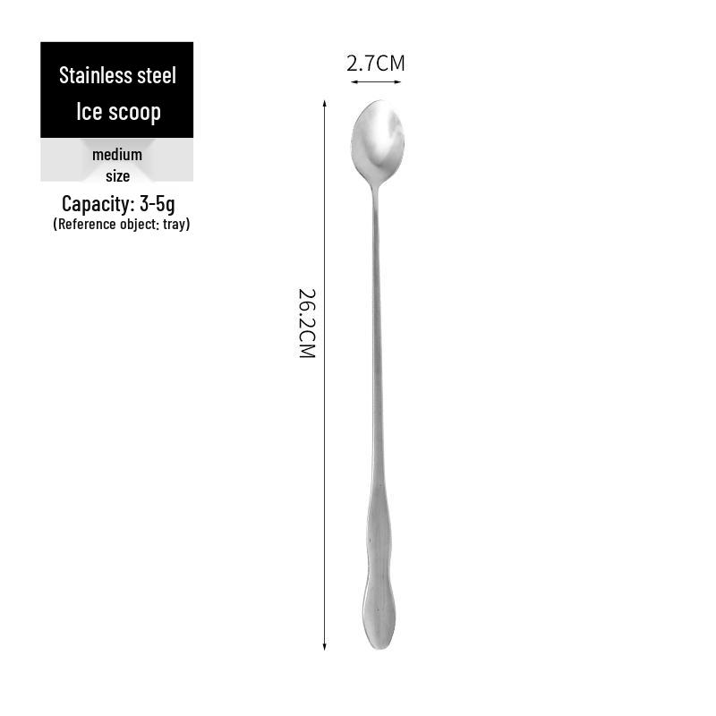 Creative Mini Stainless Steel Long Handle Round Head Spoon - Ideal for Coffee, Desserts, Honey, and Seasoning
