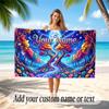 Mushroom Forest Theme Soft Beach Towel Personalized Custom Name Text Towel Portable for Beach Pool Travel