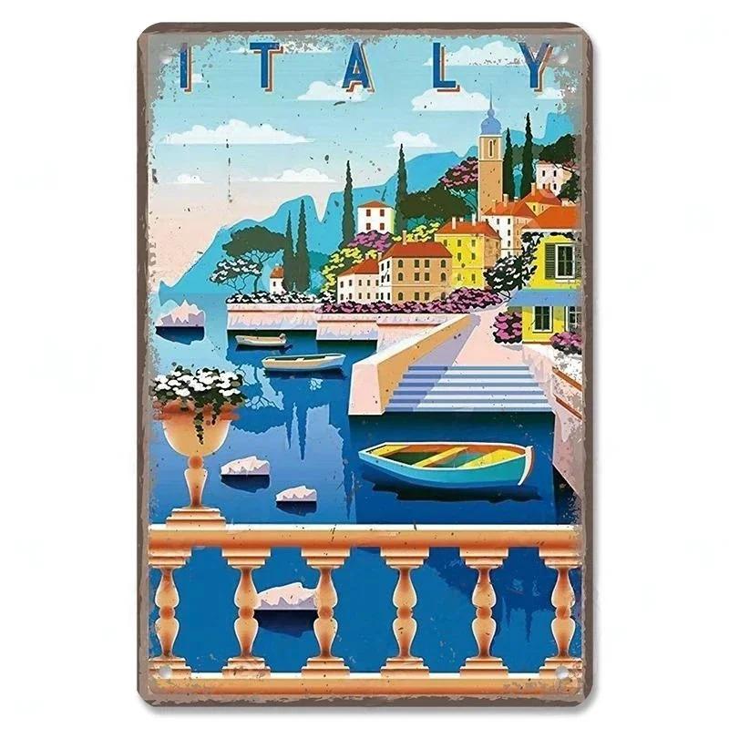 Vintage BERLIN LONDON MONACO Lissabon Stadtposter Metallschild Plakette Platte Dekor Für Werkstatt Man Cave Bar Pub Hotel Wanddeko