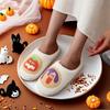 Women Robe And Slippers Set Halloween Printing Men'S And Women'S Fashion Cotton Slippers Pantuflas Mujer