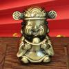 All Brass Casting God of Wealth Ingot Fortune Car Desktop Decoration Little Creative Gifts Brushed Sealing Glaze