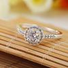 Copper Open Ring Engagement Lovely White Zircon CRYSTAL Wedding Party for WOMEN Lady Jewelry  Nice