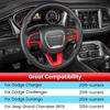 Steering Wheel Cover Trim Interior Accessories Decoration Kit for 2015-2024 Dodge Challenger Charger, for 2014-2024 Dodge Durango & Jeep Grand